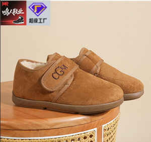[Free Shipping] WomenS Winter High-Heeled Cotton Shoes Flat Heels Round Toe Fashionable And Casual With Velcro Closure Fleece Lining And Thickened Soft Soles