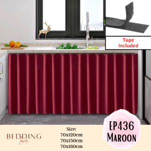 Langsir Dapur Cabinet Tape Kitchen Curtain Cabinet Langsir Kabinet Plain Pelekat Storage Dapur Bathroom - EP