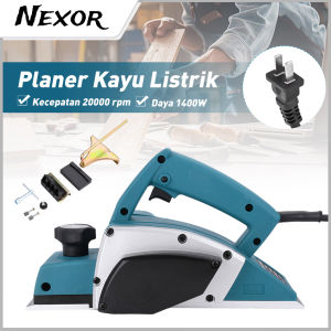 Nexor Mesin Serut Kayu Elektrik 1400W Electric Wood Planer Machine Electric Planner Mesin Serut Tangan Kayu Ketam Pasah Planer