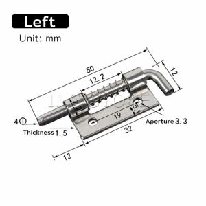 INS บานพับโหลดสแตนเลส กลอนประตู บานพับประตูตู้ เครื่องมือซ่อมประตู 1ชิ้น Spring Loaded Latch