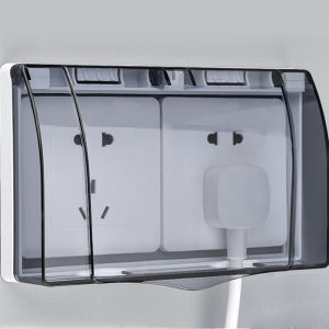 Electric Plug Cover Self-Adhesive Double Socket Protector Waterproof Splash Box Child Safety Supplies