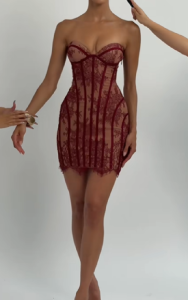 Elegant Chic Gauze Fishbone Party Gown Off-shoulder Strapless Maxi Dress Women Lace Shaping Waist Vestidos 2026 Evening Dresses2026