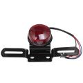 Pinph Universal DC 12V Motorcycle Tail Light Red LED Tail License Plate Rear Light Round For Harley Cafe Racer Chopper Custom Bobber. 