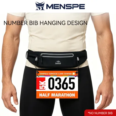 MENSPE Sports Waist Pack Bag Pouches Waist Belts Bag Hanging Number Bib Waist Belt Adjustable Running Pouch Waterproof Money Phone Waist Pack Jogging Belt