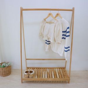 ราวแขวนผ้าแบบชั้นเดียวและแบบสองชั้นพร้อมชั้นวางของ ที่แขวนผ้า ราวตากผ้า ราวแขวนผ้า