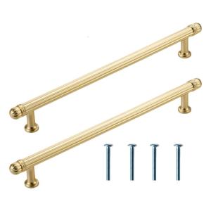 Pack of 2 Multipurpose Brushed Gold Cabinet Pull Zinc Alloy Handle Convenient for Bedroom and Bathroom Furniture