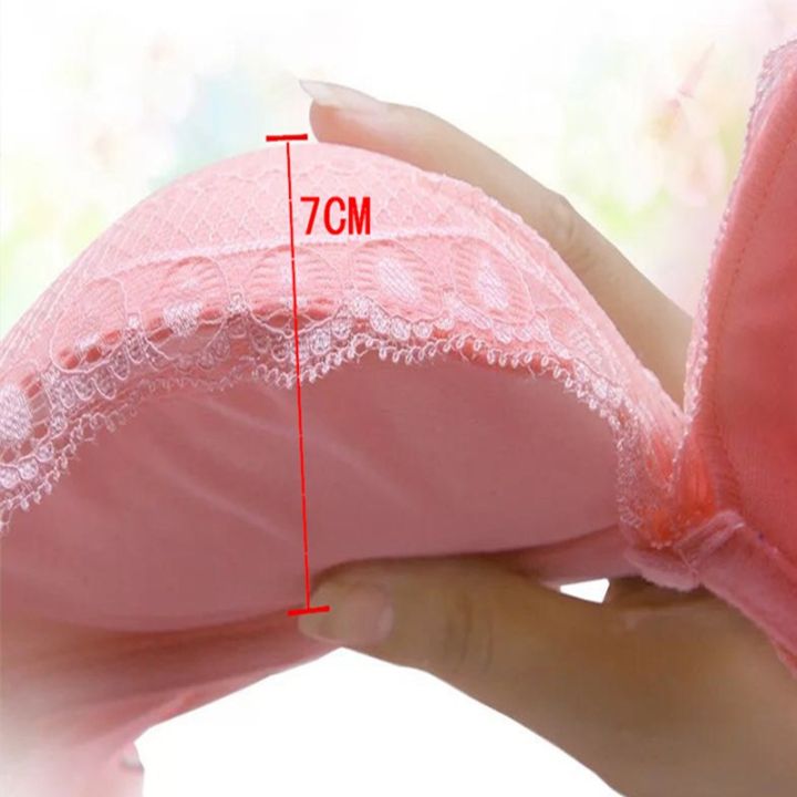 Ready stock】Women's 7cm Thickness Sponge Sexy Push Up Bra Brassiere Small  Chest Underwire Underwear