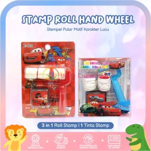 Mainan Anak Kecil Stamp Rolling - Ink Handle Wheel Seal Cap Roll Anak Stamp Putar Anak Edukatif Unik