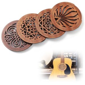 00DANZI00 Wood Guitar Soundhole Cover Decorative Cutout Anti-Feedback Acoustic Guitar Soundhole Cover 41 Inch Acoustic Guitar Accessory For EQ Guitars