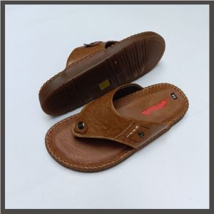 Dép Nam Xỏ Ngón Da Bò Thời Trang DK1012 Đế lõm may viền