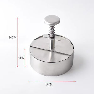8/12cm Cetakan Burger Stainless Anti Lengket /Alat Press Patty Daging Bulat Mudah Dilepas & Dibersihkan