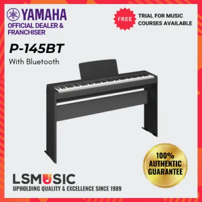 Yamaha P-145B/ P145B / P-145BT 88 - Key Digital Piano | Compact Portable | GHC Keyboard | Bluetooth (BT Model Only)