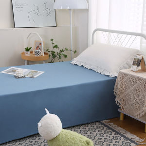 Simple solid color bed sheet 1.5/1.8m hotel single and double person single piece milk silk unit homestay bedding