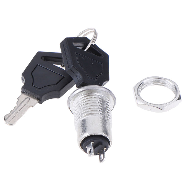 [CHYIN] 1PC 12mm MINI KEY SWITCH ON/OFF LOCK SWITCH KS-02 KS02สวิทช์ ...