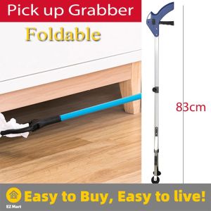 【Fast Shipping】 Foldable Metal Sanitation Gripper Practical Extra Long Arm Extension Reacher Grabber Litter Reachers Pickers Garbage Pick Up Tools Alloy Trash Grabber Waste Leaves Pick Cleaning Up Clip Garden For Garden Pick Up Claw