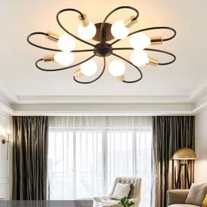YHLAMP Modern Metal Chandelier Exquisite living room chandelier lamp led Nordic Pendant Lights 3/6 /8 Dinning room chandelier ceiling light 220V E27 Lamp holder Metall Tricolor Chandelier ceiling light for living room bedroom dining room corridor