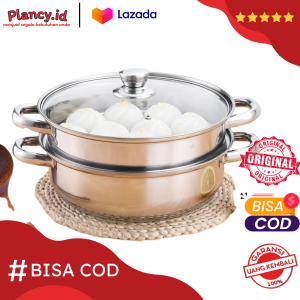 TERLARISS !!! PROMO PANCI STEAMER STAINLESS STEEL / Panci kukus 2 susun stainless 28cm bahan stainless streamer / PANCI SOUP 2 SUSUN / PANCI STEAMER 28cm / PANCI KUKUS 13L