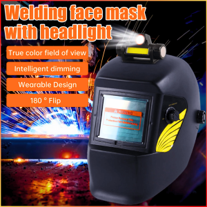 NO LIMIT DEKO Helm Las Listrik Otomatis Auto Darkening Full Face Pelindung Wajah Ada Lampu MZ224