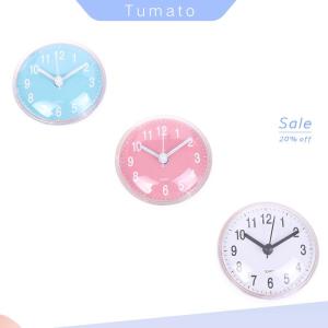 Tumato Mini Sucker Wall Clock Bathroom AntiFog Waterproof Kitchen Toilet Quartz Clock