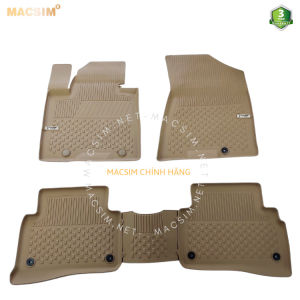 Thảm lót sàn ô tô nhựa TPE Silicon Tucson 2016-2021 Beige Black Nhãn hiệu Macsim
