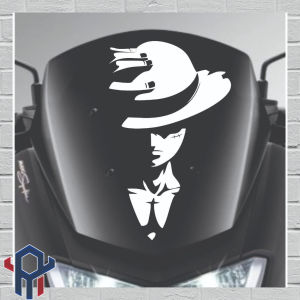 nmax visor naruto luffy ichigo 13" long sticker