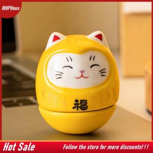 【COD】🔥🔥🔥 Ceramic Daruma Statue Daruma Tumbler Crafts Japanese Style Lucky Cat Fortune Ornament Landscape Home Decor Accessories Gifts