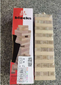 MAINAN EDUKASI ANAK SUSUN BALOK BLOCKS 54 PCS BAHAN KAYU UKURAN JUMBO ANGKA WARNA STACKO