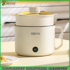 Sikiwind 220V 1.8L Rapid Ramen Cooker Multifunctional Portable Cooking Pot Non-Stick Mini Electric Cooker for Noodles Steaks Eggs & Pasta