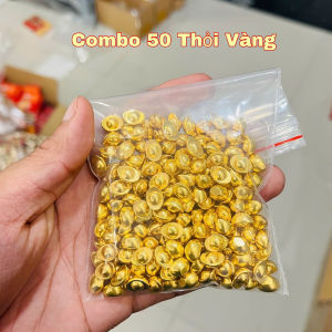 Combo 100 Thỏi Vàng Mini Kim Loại Phong Thủy May Mắn Tài Lộc Dùng Để Trang Trí Bàn Làm Việc Bàn Thờ Thần Tài