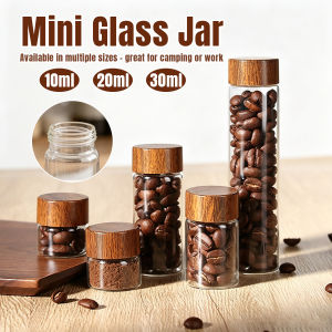 Talao Mini Glass Jar Airtight Sealed Lid Glass Container For Spices Nuts Tea Coffee Beans 10/20/30ml 1Pc