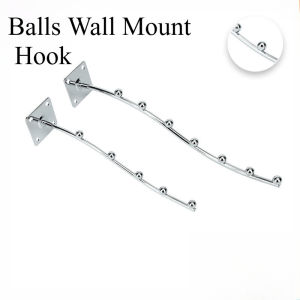 （Fast Delivery）6cm and 7balls Wall Mount Hanger  Wavy Clothes Display Rack Hook With Screw