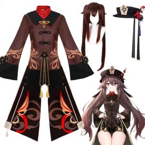 Genshin Impact Hu Tao Cosplay Costume Full Set With Hat Wig Socks Anime Cos Outfit For Comic Con Halloween Malaysia Ready Stock