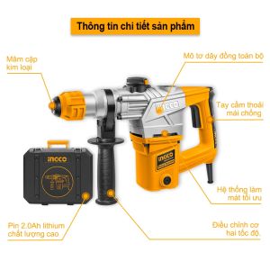 Máy đục hiệu INGCO RH10508 hiệu suất 1050W