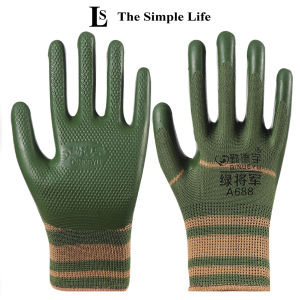 Combo 6 đôi găng tay lao động màu đỏ găng tay làm vườn chống trượt phủ cao su bao tay chống mòn
