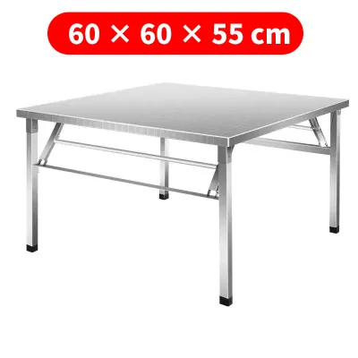 B2 Kitchen Stainless Steel Folding Table Study Table Stall Small Square Table Dining Table Courtyard Dining Table Special Table for Food Stalls