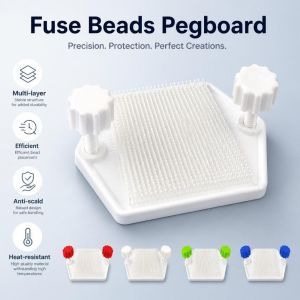 TEWUB 5-layer Fuse Beads Pegboard DIY Craft High-Efficiency Multi-layer Beanboard heightening Heat-resistant Meltable Beads Boards Craft Beads