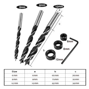 JIG DOWEL PENYAMBUNG KAYU PAPAN PLYWOOD DRILL SET MATA BOR 6/8/10MM