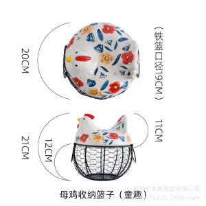 Giỏ đựng trứng gà rổ đựng trứng bằng sắt giỏ đựng đồ nhà bếp bằng sứ xếp gọn nhà bếp trang trí nhà cửa GIBA