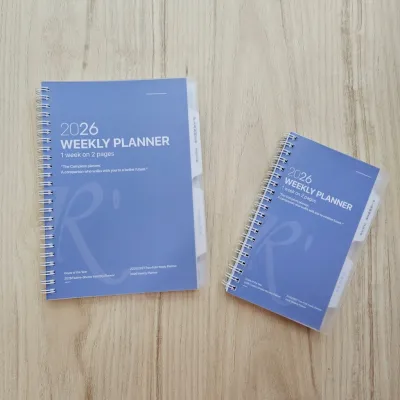 Rfillae A5/A6 Wire-O Binder 1 Week on 2 Pages Planner Diary (2026)