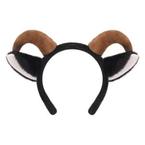 PHANT Soft Sheep Horn Hair Band Cute Plush Lamb Cosplay Tail Furry Sweet Goat Ears Headband Lolita Accessories