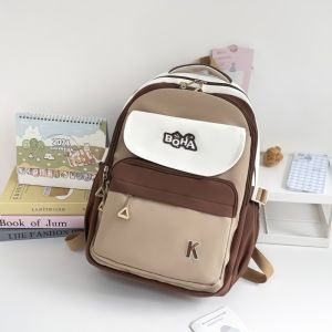 กระเป๋าเป้สะพายหลังสำหรับนักเรียน สไตล์เรียบง่าย ความจุใหญ่ ดีไซน์สวยงาม