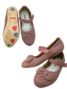 KASUT BUDAK PEREMPUAN SIZE 22-35 BAHAN FABRIC ANTI SLIP RUBBER SOLE GIRLS FLAT SHOES SLIP-ON STRAP-ON KASUT RAYA