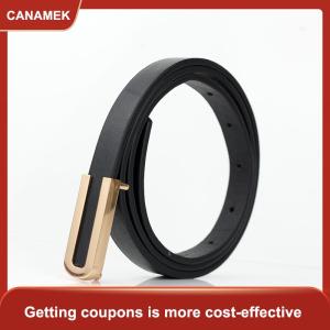 【CANAMEK】 Phụ Nữ Thắt Lưng Thắt Lưng Tối Giản Pin Khóa PU Da Vành Đai Mỏng Nữ Dây Thắt Lưng Cho Quần Jean Dresses Quần