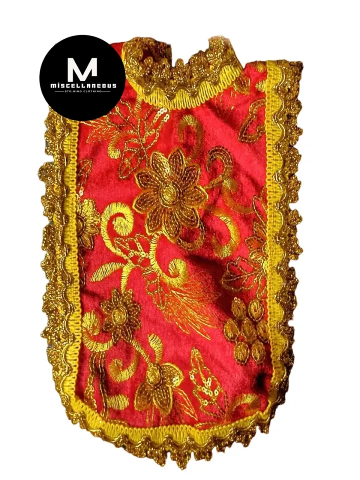 STO NINO DRESS FOR (MEDIUM) STATUE Medium Size Cheongsam Dress Velvet And Satin Material Dress Sleeveless A-Line Design Dress Light Green To Yellow Color Options - Lazada