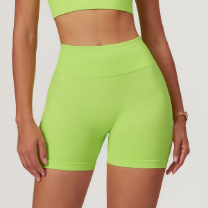 Zechuang European and American seamless high-waisted yoga shorts for women in summer tight-fitting butt-lifting quick-dry sports running fitness pants 7655