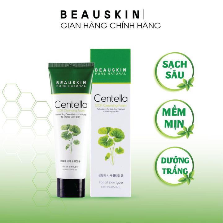 Sữa rửa mặt kháng khuẩn làm sạch da Beauskin Cica Centella Cleansing Foam 120ml - Hàn Quốc Chính Hãng