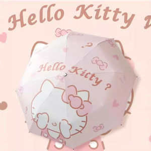 Hello Kitty Automatic Umbrella Dual-Use for Sun and Rain Portable Foldable UV-Protection Parasol Christmas gift present practical functionality.100% Polyester UV Protection Portability Compact and foldable for easy travel Carry Case