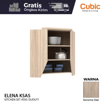 Cubic Kitchen Set Sudut Minimalis / Rak Atas Lemari Dapur / ELENA AVE KSAS