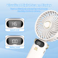 GOOJODOQ 5000mAh Mini Fan Rechargeable Electric Fan Portable LED Display Foldable Electric Fan Hand-Held Fan 6-Speed fan Table fan. 
