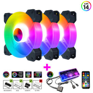 ชุดพัดลมเคส COOLMOON Jade Ring RGB Fan Case 14 CM. พร้อมกล่องคุม+รีโมท